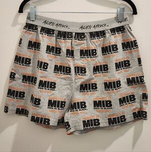 Men In Black Pajama Shorts With False Fly